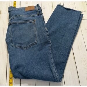 Madewell The Perfect Vintage Jean Med Wash‎ Raw Hem Sz 32 High Rise